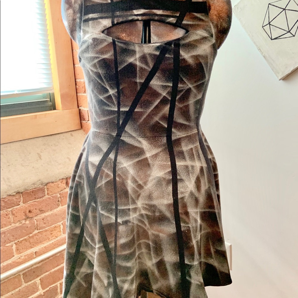 Dress with cool details, cut out, texture, M $16
